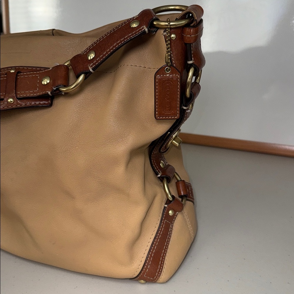 Coach Carly Large Hobo Bag Beige Leather Y2K Slouchy Shoulder Bag Vintage - Picture 3 of 15